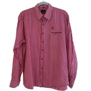 Kitzo Alpen Red/White Check Gingham Button Down Shirt